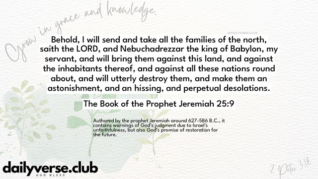 Bible Verse Wallpaper 25:9 from The Book of the Prophet Jeremiah