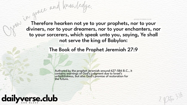 Bible Verse Wallpaper 27:9 from The Book of the Prophet Jeremiah