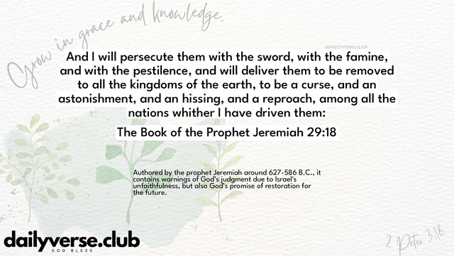 Bible Verse Wallpaper 29:18 from The Book of the Prophet Jeremiah
