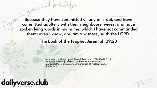Bible Verse Wallpaper 29:23 from The Book of the Prophet Jeremiah