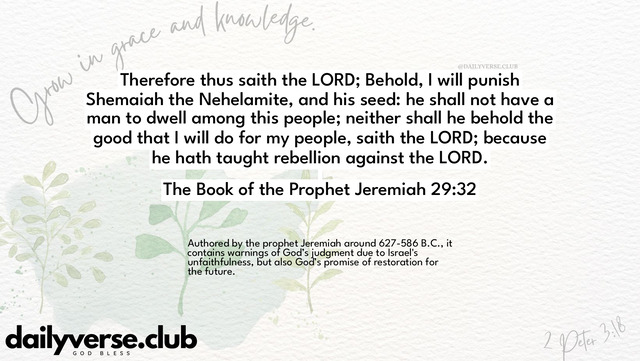 Bible Verse Wallpaper 29:32 from The Book of the Prophet Jeremiah
