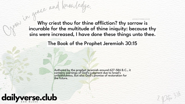 Bible Verse Wallpaper 30:15 from The Book of the Prophet Jeremiah