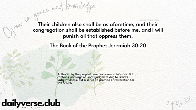 Bible Verse Wallpaper 30:20 from The Book of the Prophet Jeremiah