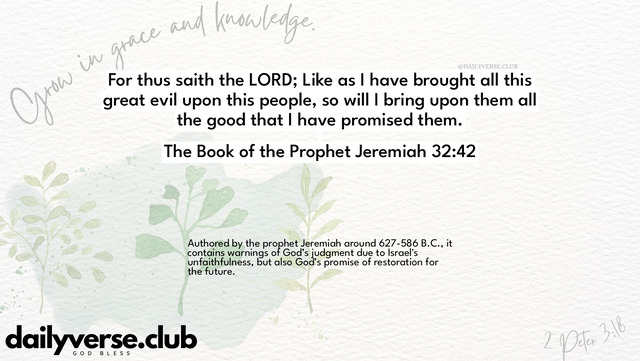 Bible Verse Wallpaper 32:42 from The Book of the Prophet Jeremiah