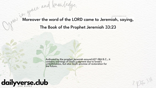 Bible Verse Wallpaper 33:23 from The Book of the Prophet Jeremiah