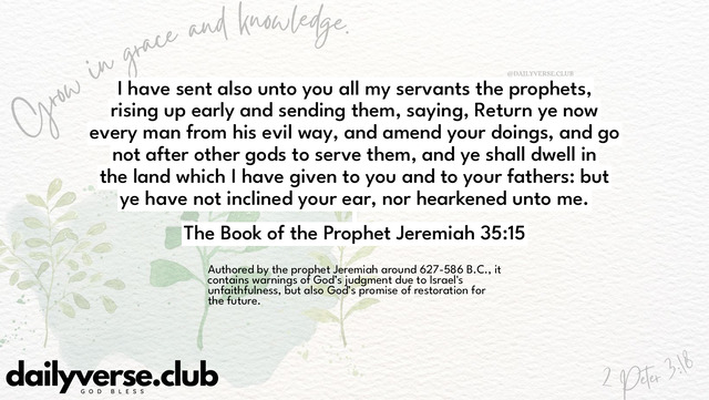 Bible Verse Wallpaper 35:15 from The Book of the Prophet Jeremiah