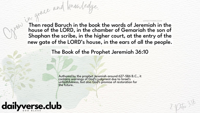 Bible Verse Wallpaper 36:10 from The Book of the Prophet Jeremiah