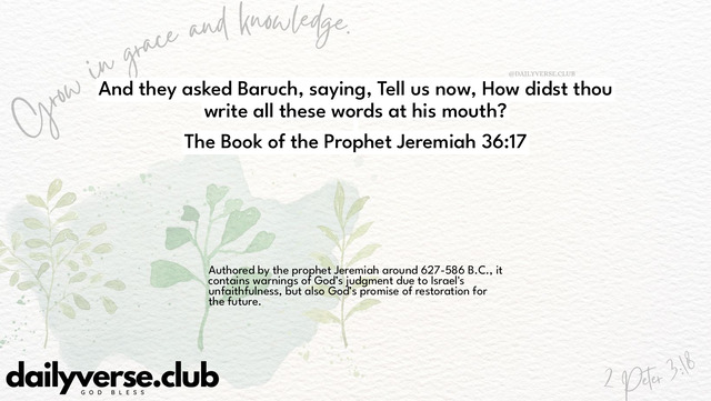 Bible Verse Wallpaper 36:17 from The Book of the Prophet Jeremiah