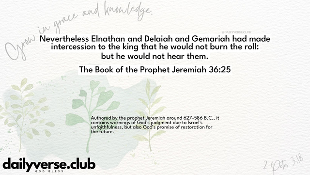 Bible Verse Wallpaper 36:25 from The Book of the Prophet Jeremiah