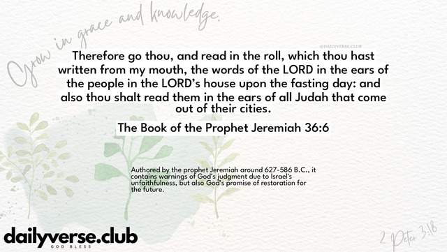 Bible Verse Wallpaper 36:6 from The Book of the Prophet Jeremiah