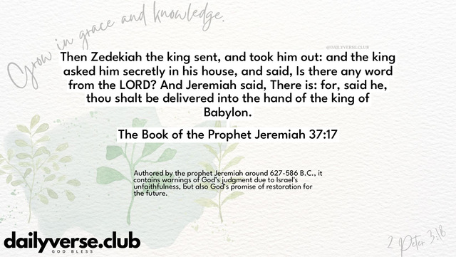 Bible Verse Wallpaper 37:17 from The Book of the Prophet Jeremiah