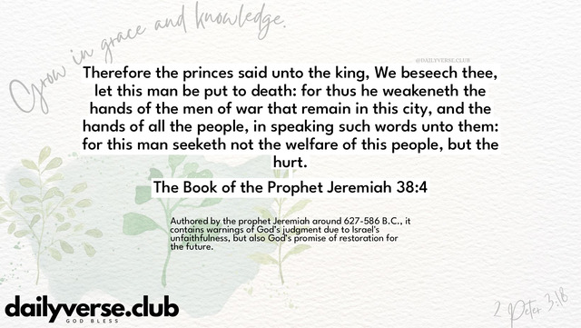 Bible Verse Wallpaper 38:4 from The Book of the Prophet Jeremiah