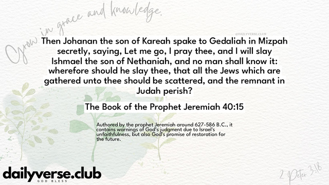 Bible Verse Wallpaper 40:15 from The Book of the Prophet Jeremiah