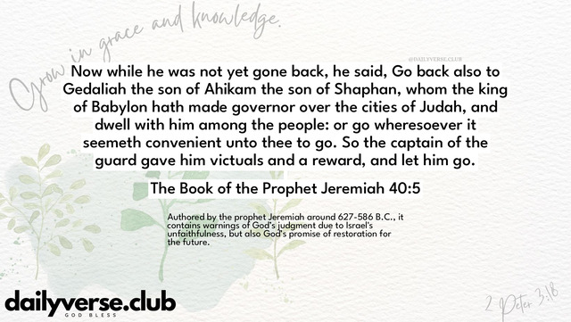Bible Verse Wallpaper 40:5 from The Book of the Prophet Jeremiah