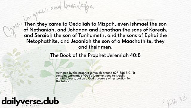 Bible Verse Wallpaper 40:8 from The Book of the Prophet Jeremiah