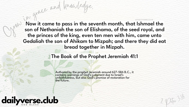 Bible Verse Wallpaper 41:1 from The Book of the Prophet Jeremiah