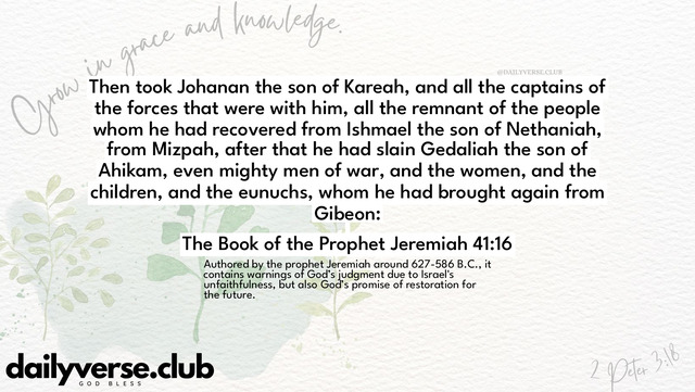 Bible Verse Wallpaper 41:16 from The Book of the Prophet Jeremiah