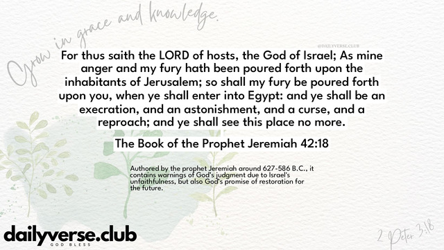 Bible Verse Wallpaper 42:18 from The Book of the Prophet Jeremiah