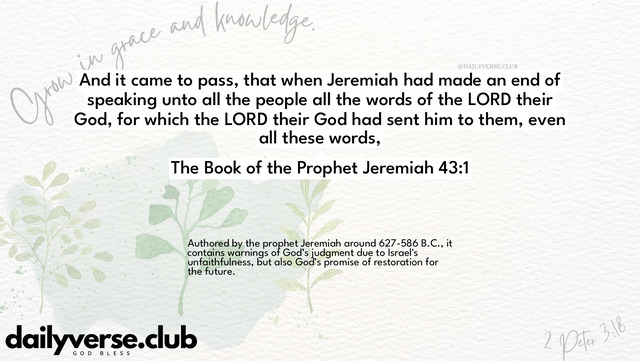 Bible Verse Wallpaper 43:1 from The Book of the Prophet Jeremiah