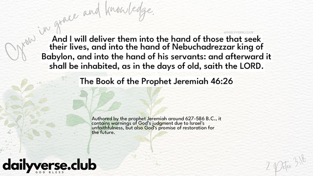 Bible Verse Wallpaper 46:26 from The Book of the Prophet Jeremiah