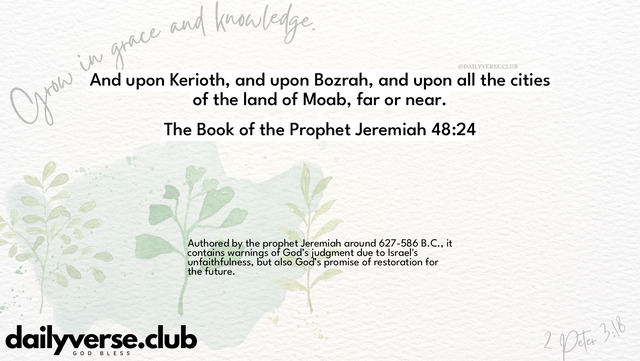 Bible Verse Wallpaper 48:24 from The Book of the Prophet Jeremiah
