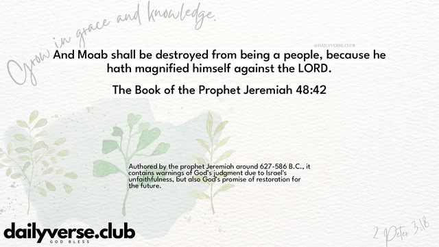 Bible Verse Wallpaper 48:42 from The Book of the Prophet Jeremiah