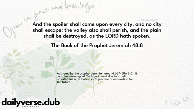 Bible Verse Wallpaper 48:8 from The Book of the Prophet Jeremiah