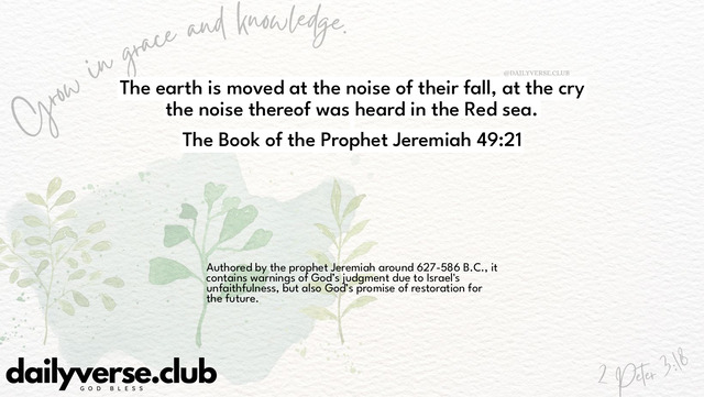 Bible Verse Wallpaper 49:21 from The Book of the Prophet Jeremiah