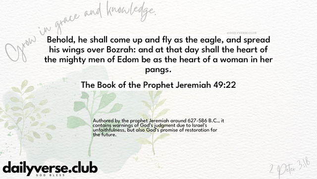 Bible Verse Wallpaper 49:22 from The Book of the Prophet Jeremiah