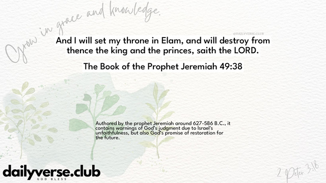 Bible Verse Wallpaper 49:38 from The Book of the Prophet Jeremiah