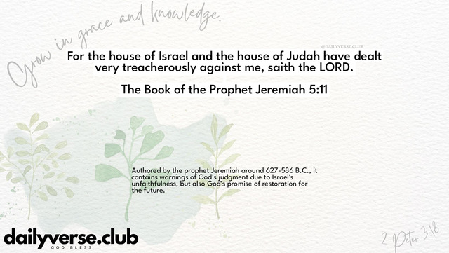 Bible Verse Wallpaper 5:11 from The Book of the Prophet Jeremiah