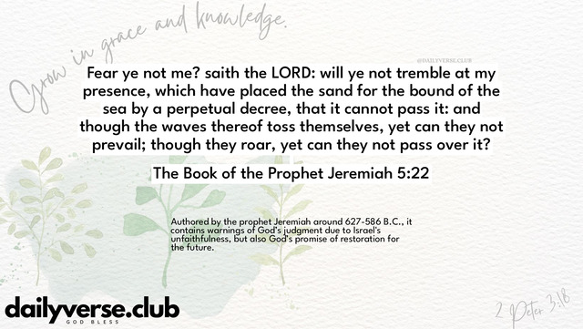 Bible Verse Wallpaper 5:22 from The Book of the Prophet Jeremiah