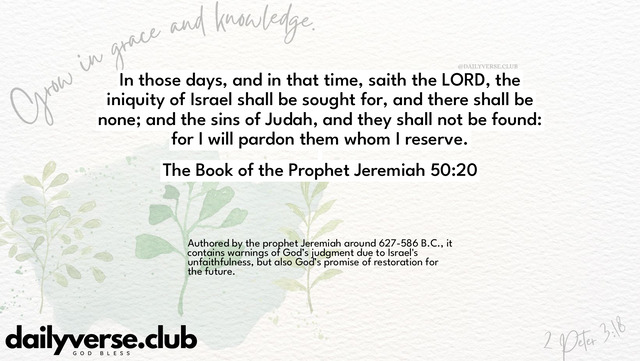 Bible Verse Wallpaper 50:20 from The Book of the Prophet Jeremiah