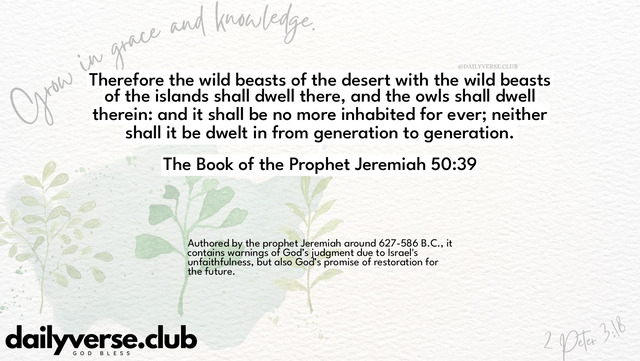 Bible Verse Wallpaper 50:39 from The Book of the Prophet Jeremiah