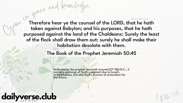 Bible Verse Wallpaper 50:45 from The Book of the Prophet Jeremiah