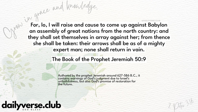 Bible Verse Wallpaper 50:9 from The Book of the Prophet Jeremiah