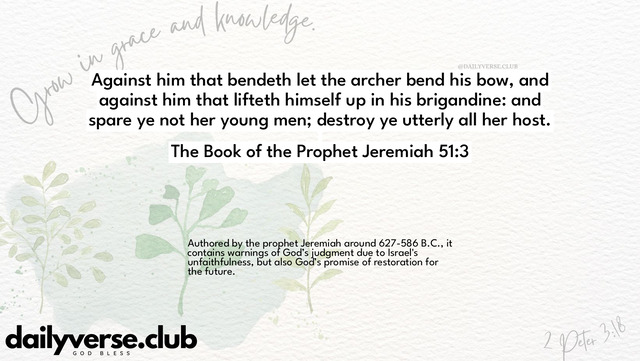 Bible Verse Wallpaper 51:3 from The Book of the Prophet Jeremiah