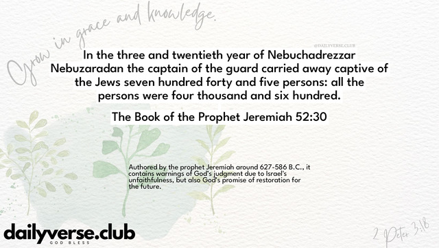 Bible Verse Wallpaper 52:30 from The Book of the Prophet Jeremiah