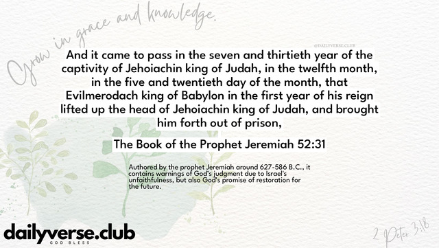 Bible Verse Wallpaper 52:31 from The Book of the Prophet Jeremiah