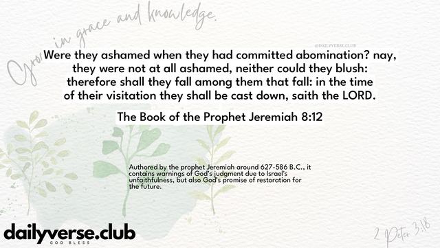 Bible Verse Wallpaper 8:12 from The Book of the Prophet Jeremiah