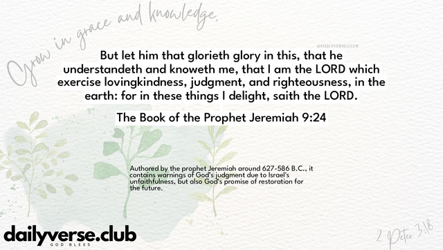 Bible Verse Wallpaper 9:24 from The Book of the Prophet Jeremiah