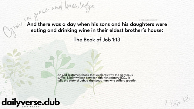 Bible Verse Wallpaper 1:13 from The Book of Job
