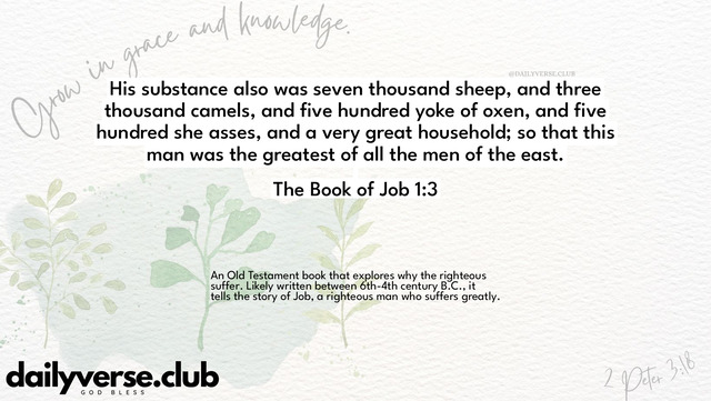 Bible Verse Wallpaper 1:3 from The Book of Job