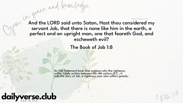 Bible Verse Wallpaper 1:8 from The Book of Job