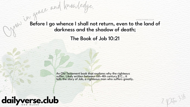 Bible Verse Wallpaper 10:21 from The Book of Job
