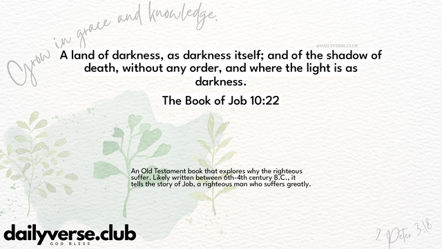 Bible Verse Wallpaper 10:22 from The Book of Job