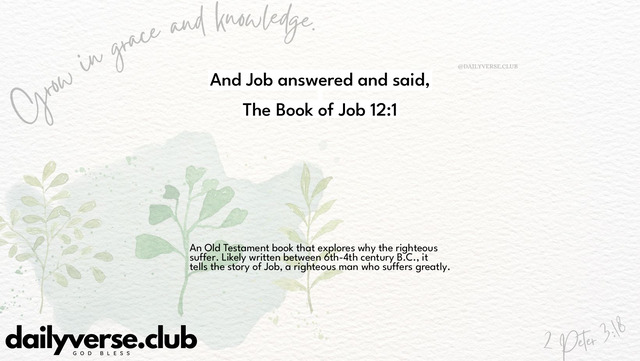 Bible Verse Wallpaper 12:1 from The Book of Job