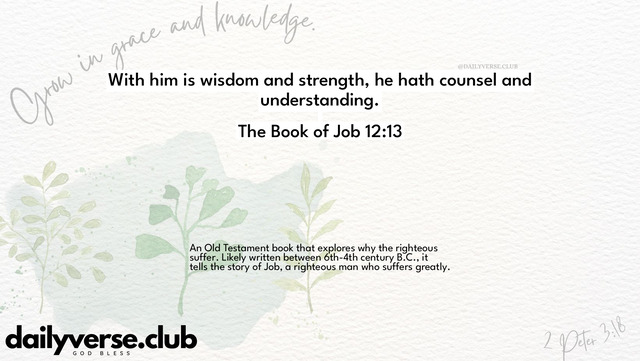 Bible Verse Wallpaper 12:13 from The Book of Job