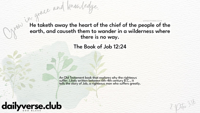 Bible Verse Wallpaper 12:24 from The Book of Job