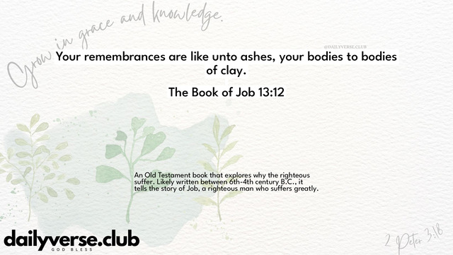 Bible Verse Wallpaper 13:12 from The Book of Job